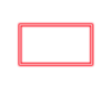 Glowing red neon rectangle frame on white background