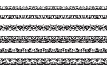 Seamless Lace Floral Border Pattern Elegant Vintage Ornamental Vector Design