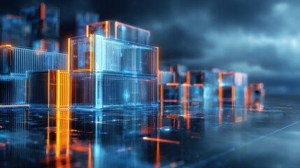 business graph on digital background