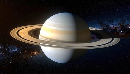 Saturn, ringed planet, vast space