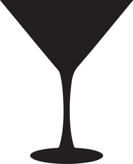 Champagne glass. Wine glass icons. Martini glass icon, vector. Minimalist wine glass icon silhouette.wine symbol.