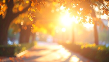 Golden autumn pathway