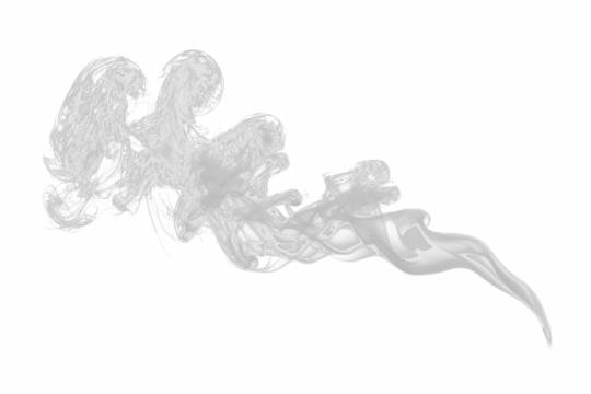 Abstract gray smoke swirl isolated on transparent background