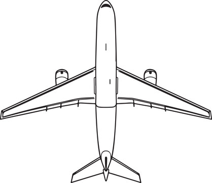 airplan silhouette on white background