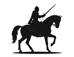 Silhouette of horse with rider archery traditional sport  