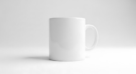 Fototapeta premium Single white ceramic mug isolated on white background