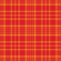 Seamless red color check pattern. Repeating patern plaid. Checkered design for prints. Repeated tartan fabric. Vector scottish fabriс. Ekose texture. Madras flannel. Checker line. Stripe gingham