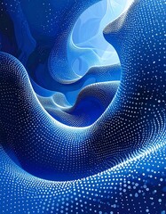 Abstract blue digital landscape