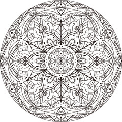 Intricate Mandala Illustration
This intricate mandala illustration features a detailed, symmetrical design with intricate patterns and shapes. The black and white color scheme creates a bold, striking