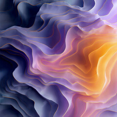 Fototapeta premium Abstract Flowing Waves in Purple and Orange