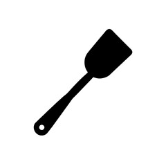Isolated black spatula on transparent background silhouette