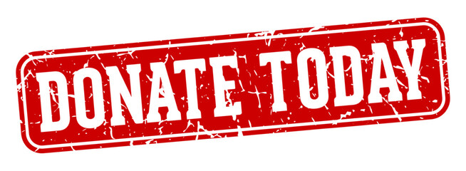 donate today rectangular sign. donate today stamp