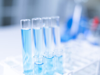 Close-up laboratory equipment test tube beaker dropper pipette science research biotechnology chemistry healthcare and medical vaccine development innovation DNA antibiotic clinic hospital flask