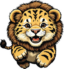 Tiger cartoon illustration isolated on white background