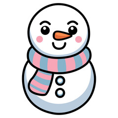 Snowman with a scarf,  Christmas Icon,  SVG. Cricut, vector, illustration, Christmas