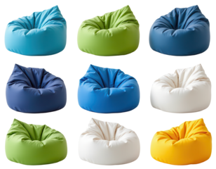 Colorful Bean Bags Arrangement for Modern Relaxation and Comfort