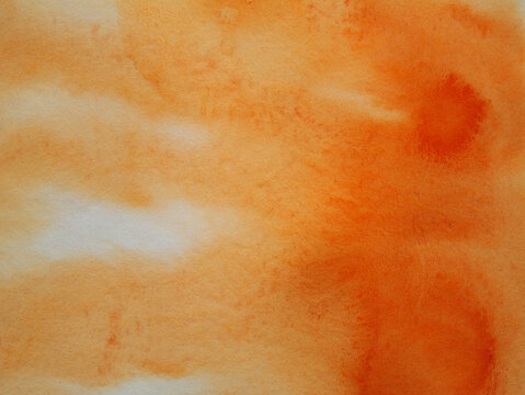 Red paint spreading on white. Watercolor wash in warm sunset colors evokes a sense of calm and depth. Use it for invitations, cards, or artistic prints.
