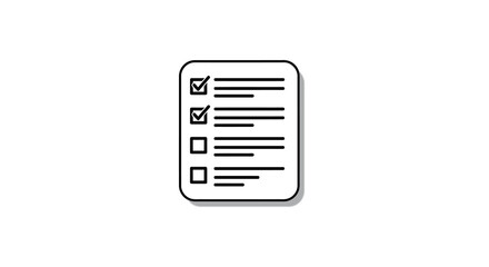 Minimalist checklist icon with shadow effect for task management and organiza…