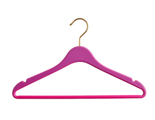 Bright Pink Clothing Hanger with Gold Hook for Fashion Storage