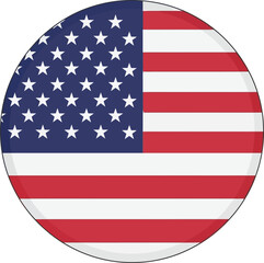 Fototapeta premium Vector art of american flag in a circle