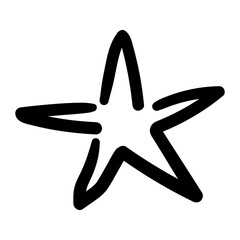 Cute Star Sketch, Black and White Illustration. Doodle vector illustration for wedding design, logo and greeting card.