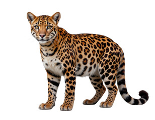 Fototapeta premium Realistic Illustration of a Majestic Leopard in a Natural Stance