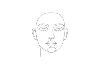 Simple line drawing of a face with eyes eyebrows nose mouth and ears