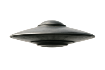 Flying saucer on a transparent background. UFO. Space. Sci-fi.