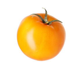One ripe yellow tomato isolated on white