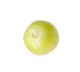 One ripe green tomato isolated on white