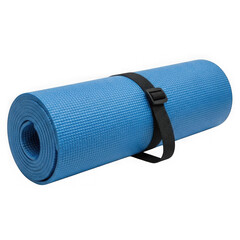 Rolled blue mat isolated on transparent background