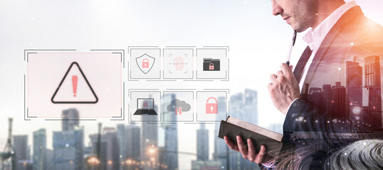 Cybersecurity threat focuses on cybersecurity, threat, and data breach with strong emphasis on...