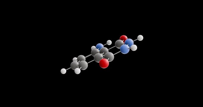 Luminol molecule, rotating 3D model of aromatic amines, looped video on a black background
