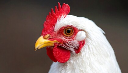 Close-up of a white hen's head (1)