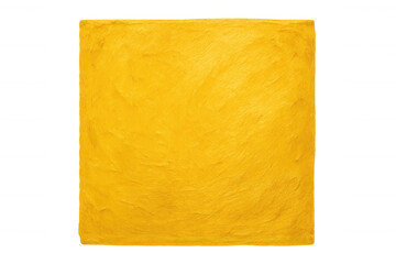 Yellow textured square surface, transparent cutout, providing clean graphic design element for creative project backgrounds