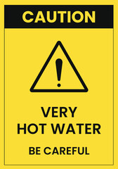 Caution Very Hot Water - Safety Sign