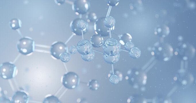 Ethanolamine rotating 3D model of amino alcohol, seamless looped video
