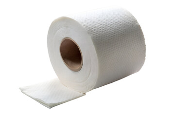 Roll of toilet paper isolated on white background