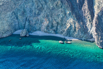 Rocky Cliffs and Crystal Waters at Kipos Beach, Samothraki