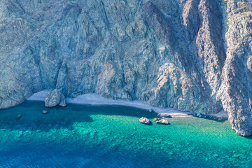 Rocky Cliffs and Crystal Waters at Kipos Beach, Samothraki