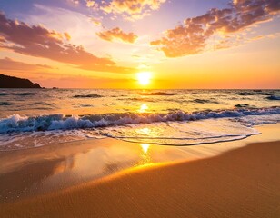 Golden sunset over a beach (2)