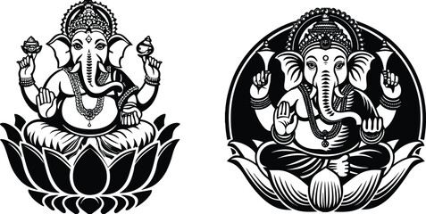 Fototapeta premium Lord ganesh vector illustration various collection