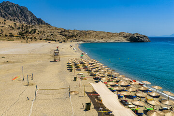 Golden Curve of Pachia Ammos Beach in Samothraki