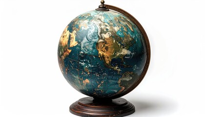 Antique globe on a wooden stand