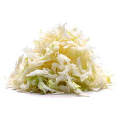 Freshly shredded cabbage piled high, ready for salad or cooking.