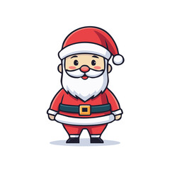 Cartoon Santa Claus in Festive Red Outfit
