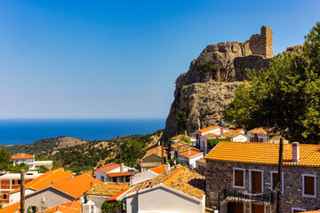 Stone Fortress Above Chora Village in Samothraki