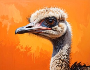 Close-up portrait of an ostrich