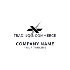 Modern logo design for a trading and commerce company.