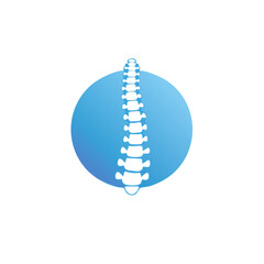 Spine and blue circle logo element medical illustration